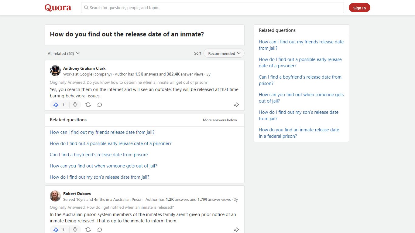 How to find out the release date of an inmate - Quora